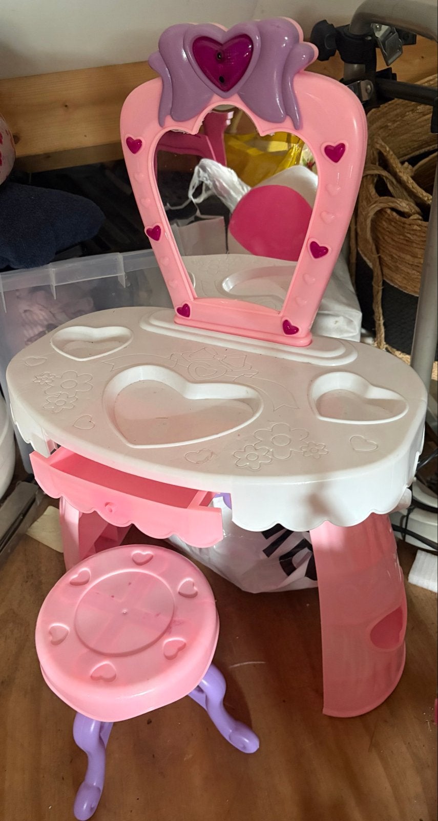 Kaptafel voor meisje 2-4 jaar met lichtjes en krukje, Ophalen, Gebruikt, Meisje