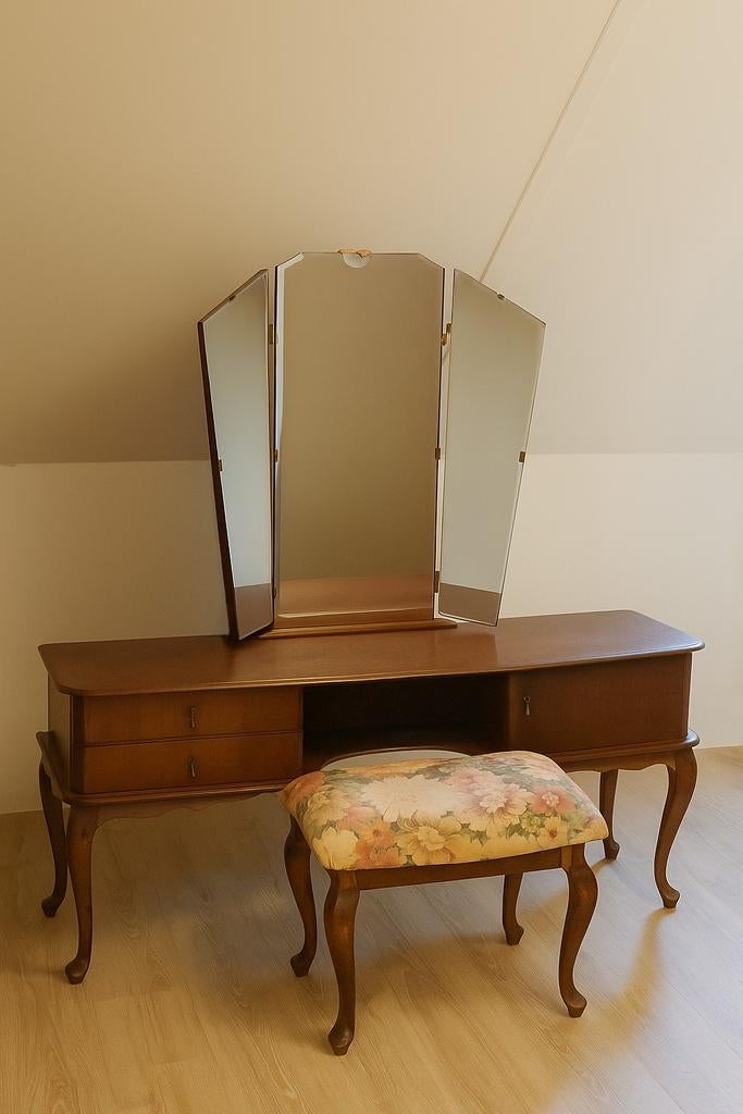 Queen Ann stijl antieke kaptafel, Ophalen, Gebruikt, 100 tot 150 cm, Queen Ann