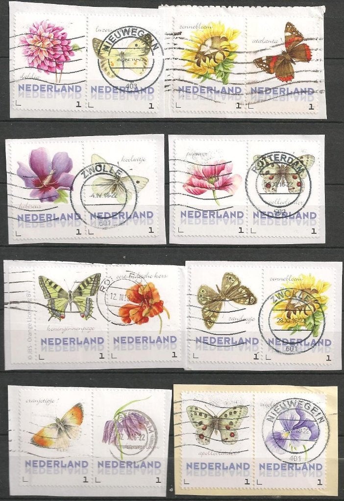 14 combinaties van Janneke Brinkman O. ADV. no.13 R., Verzenden, Na 1940, Gestempeld