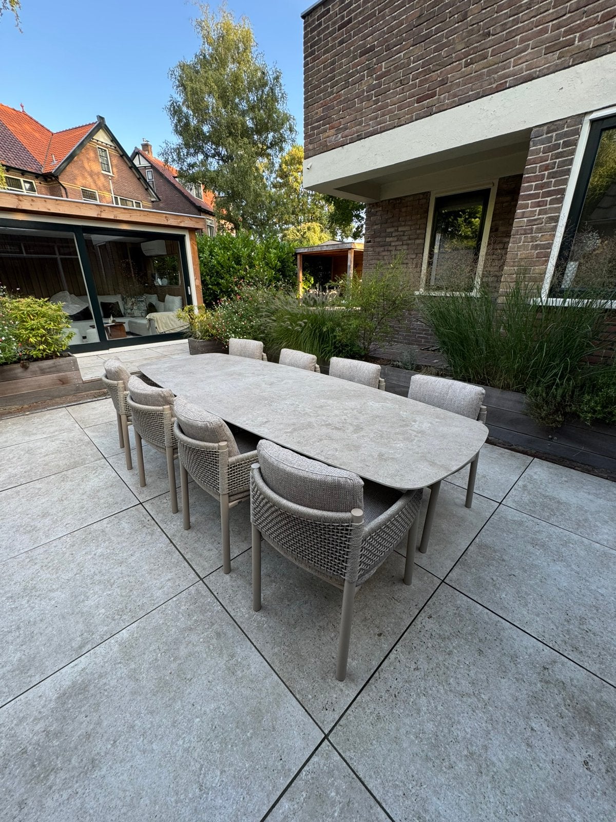 Savanne dining set en lounge set terre en latte 4 seasons, Ophalen of Verzenden, Nieuw, Rechthoekig, Overige materialen