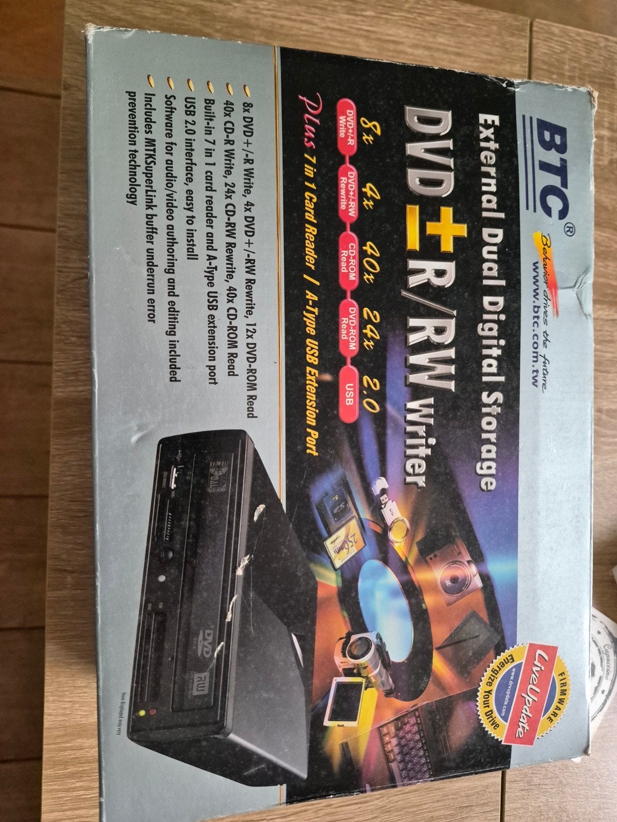 BTC Externe DVDR/RW Brander met Kaartlezer, Gebruikt, Cd, Ophalen of Verzenden, Windows
