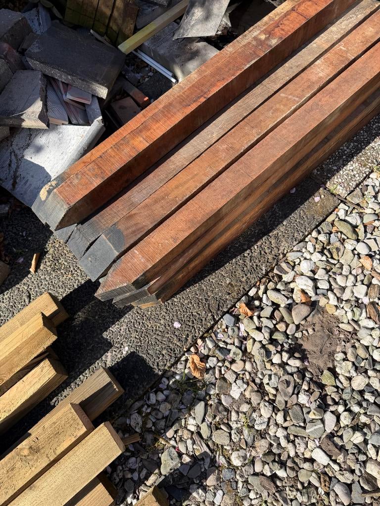 Hardhouten Paal 60x60mm - 1000 mm, Doe-het-zelf en Verbouw, Hout en Planken, Ophalen, Nieuw, 50 mm of meer, Balk