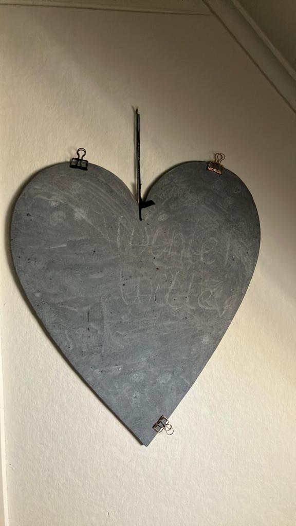 Wanddeco hart, Zilver, Wandhanger, Ophalen of Verzenden, Zo goed als nieuw