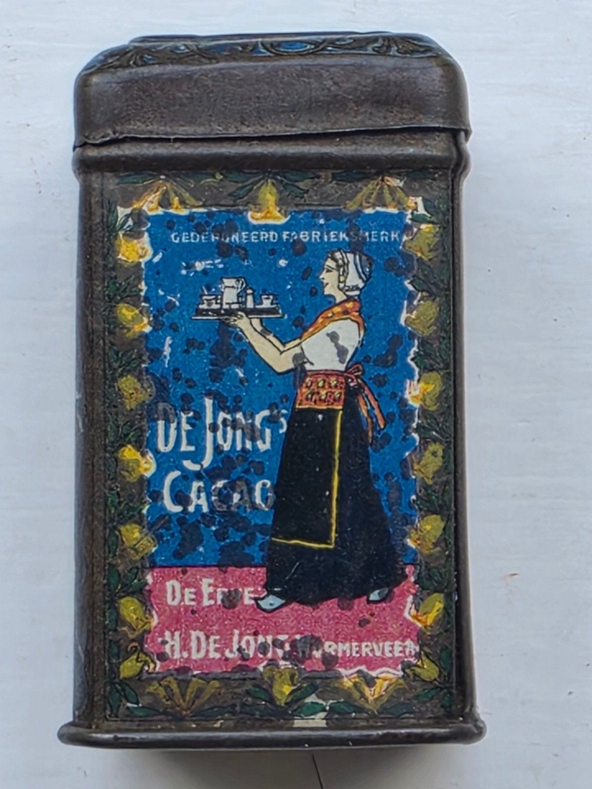 De Jong's cacao monster blikje Wormerveer, Ophalen of Verzenden, Gebruikt, Overige