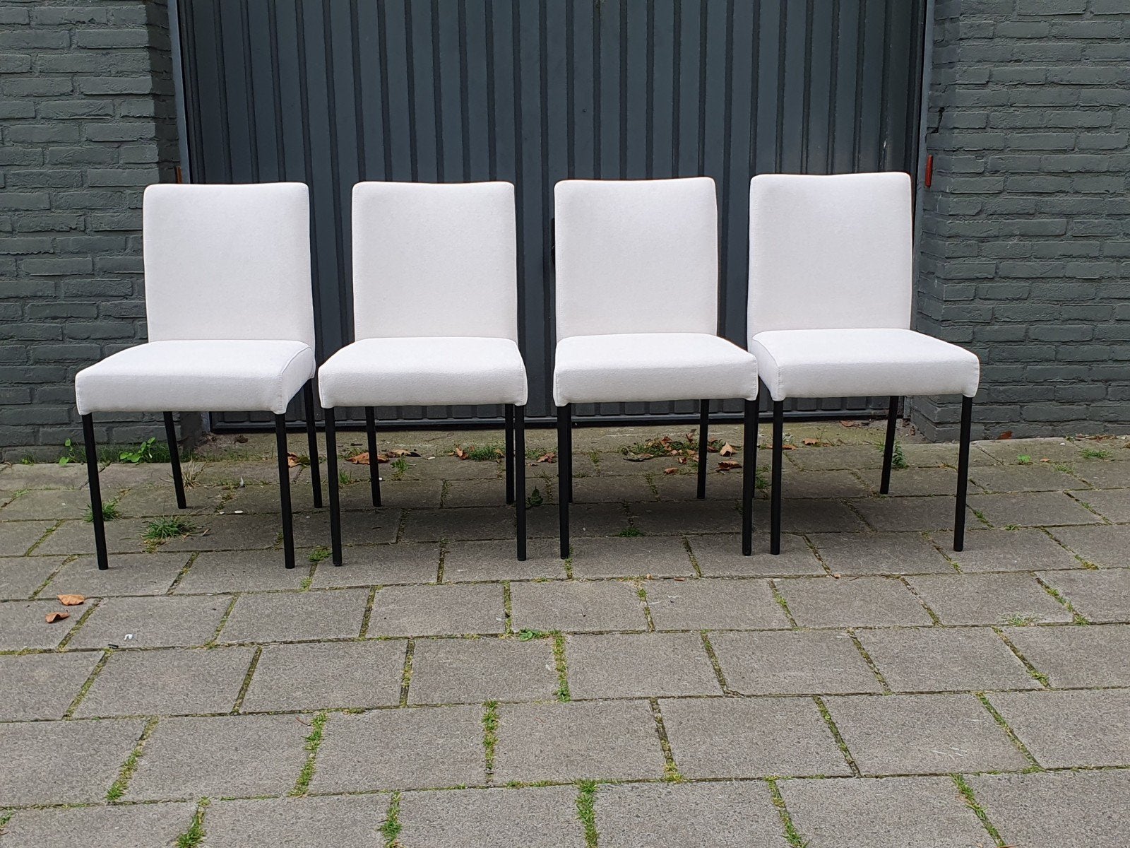 4 Eetkamerstoelen van Montel, model Blond,, Ophalen, Wit, Zo goed als nieuw, Vier