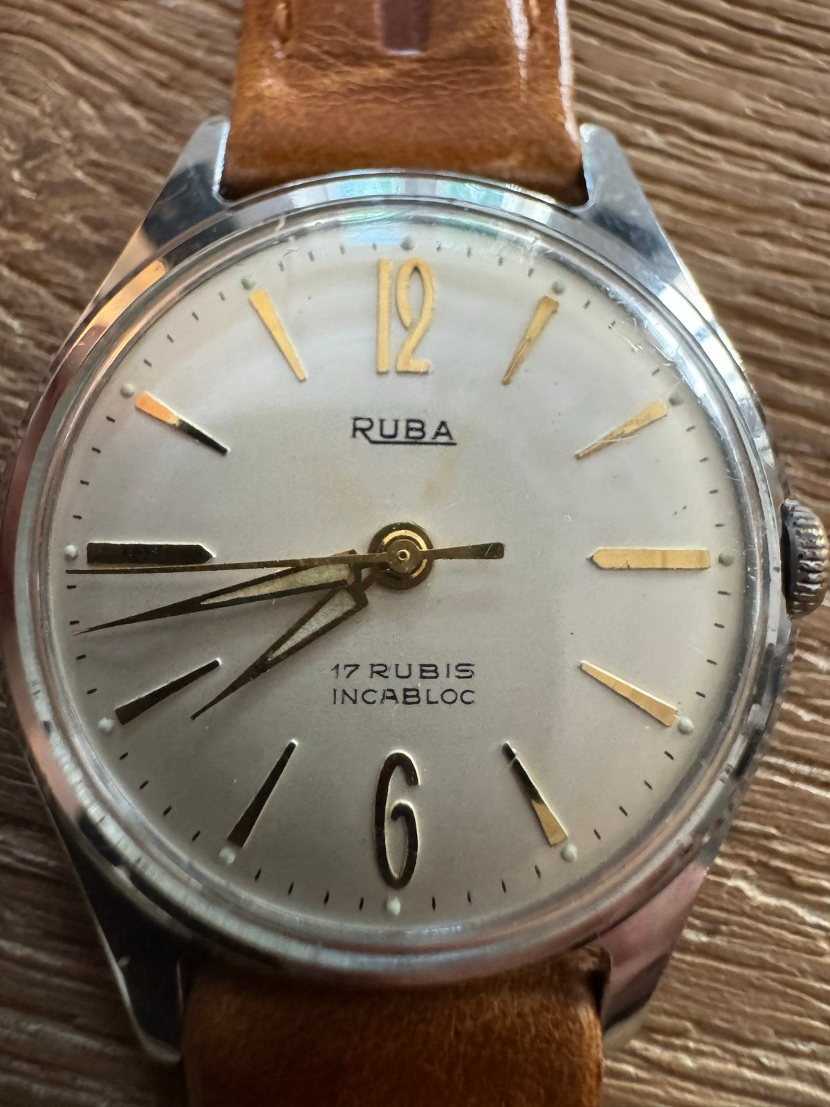 Vintage Ruba handopwind horloge, jaren '50/'60, ETA 1080, Overige merken, Staal, Met bandje, Polshorloge