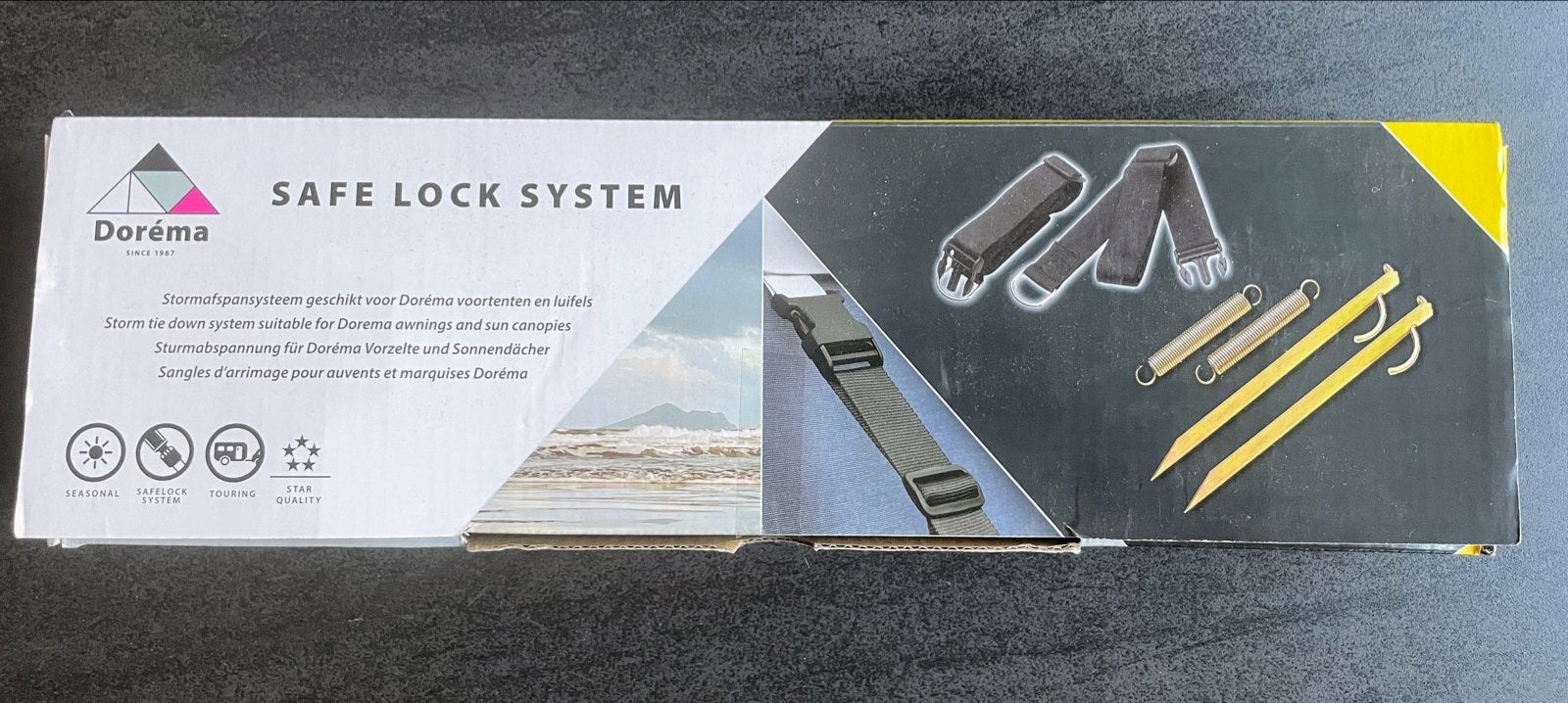Dorema Safe Lock System - Stormbandset voor voortenten, Ophalen of Verzenden, Zo goed als nieuw