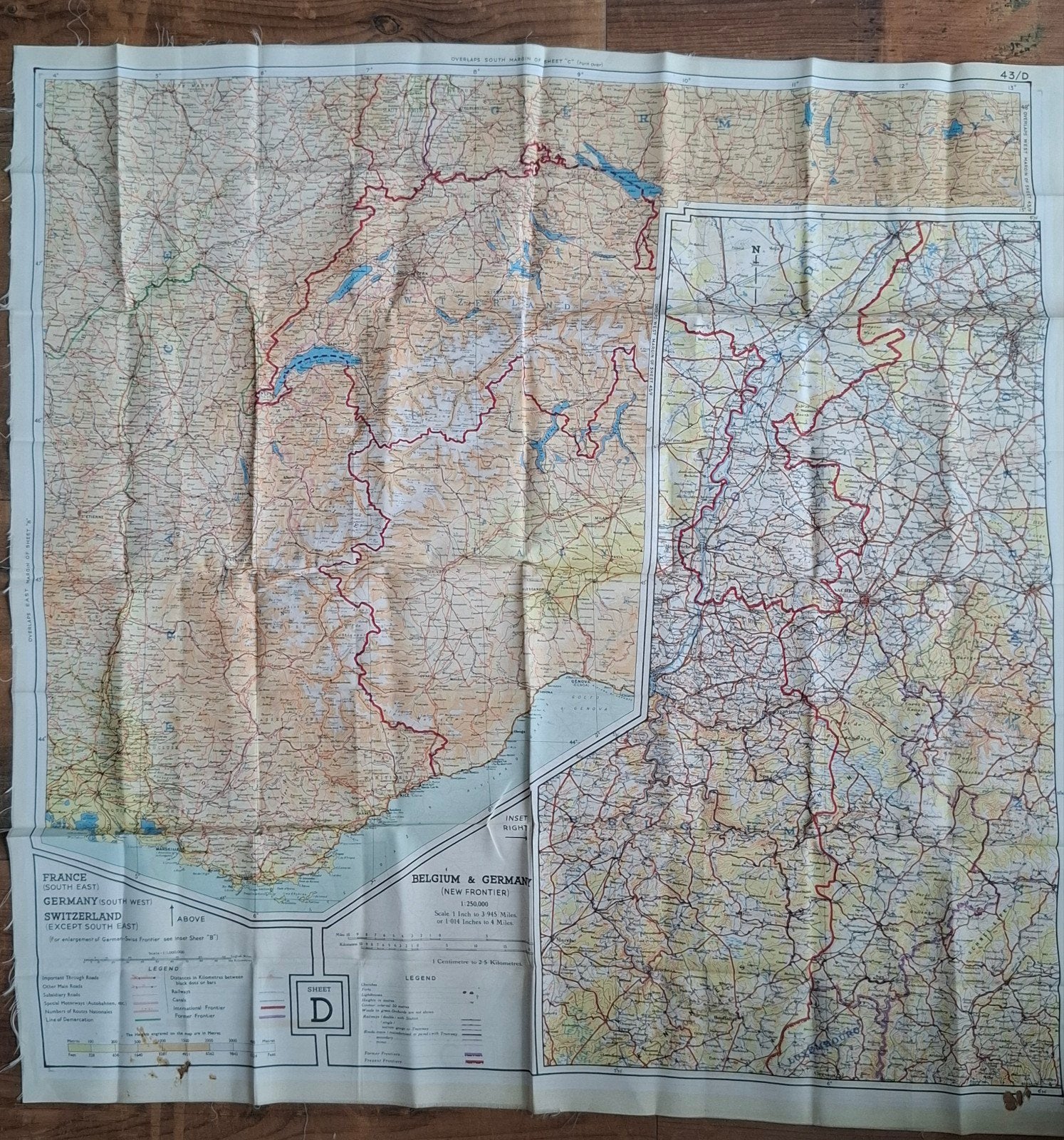 Escape map WWII, Holland, België, Frankrijk en Duitsland, Ophalen of Verzenden, Duitsland