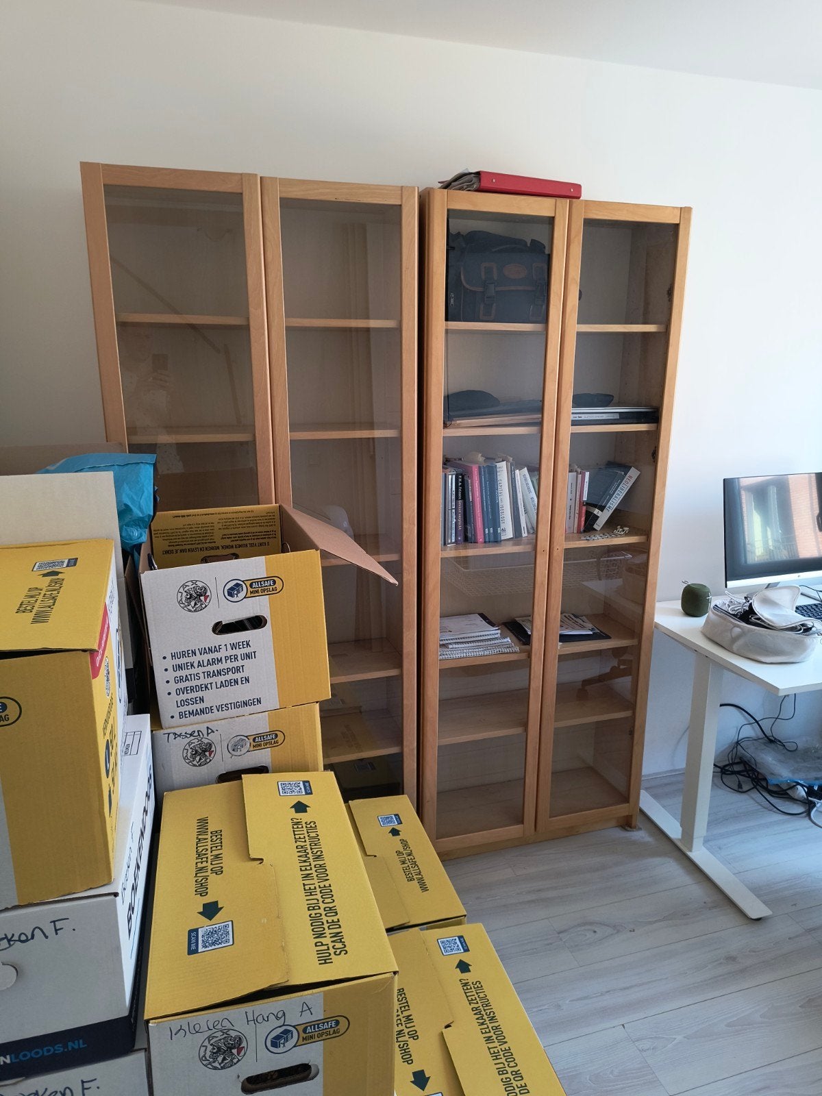 Set van 2 Billy boekenkasten met glazen deuren, Ophalen, 50 tot 100 cm, Modern, 25 tot 50 cm