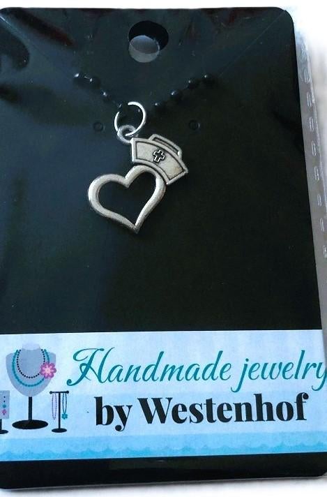 Hanger zilver hart met kruis stainless steel zilver-plated, Verzenden, Nieuw, Kruis of Symbool, Zilver