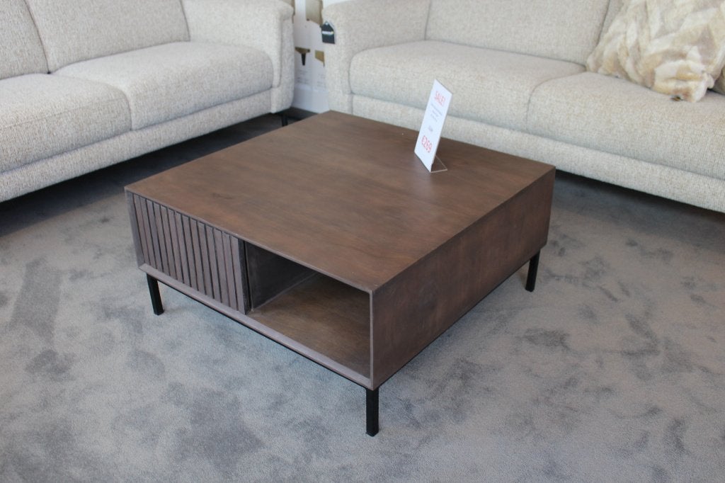 Salontafel Madison Walnut 80x80cm, Ophalen, 50 tot 100 cm, Overige materialen, Vierkant