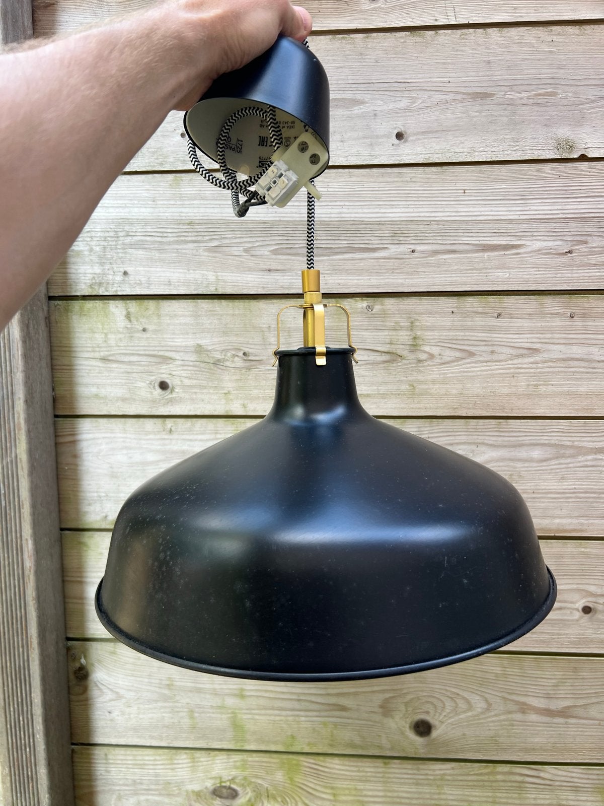 IKEA RANARP hanglamp zwart 38cm, Huis en Inrichting, Lampen | Hanglampen, Ophalen, Zo goed als nieuw, Metaal, E27 (groot)