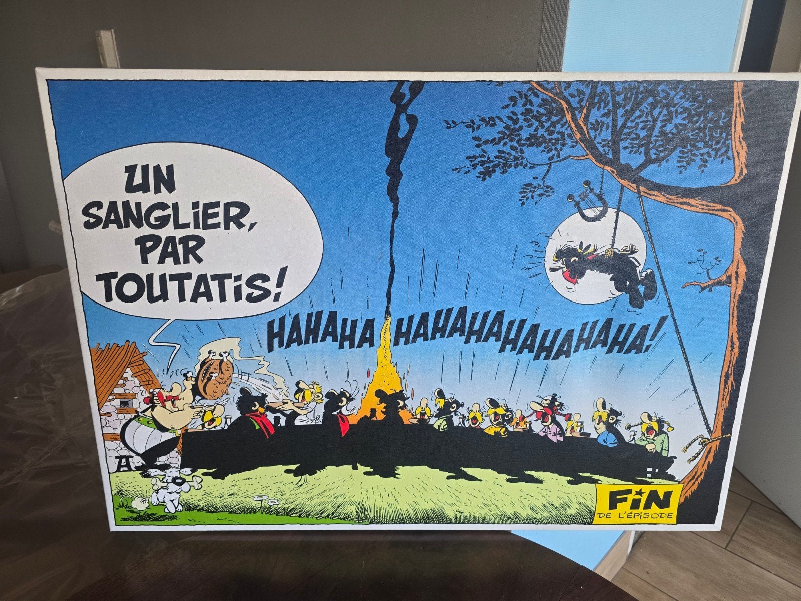 Asterix en Obelix Canvas Print - Wild Zwijn, Antiek en Kunst, Ophalen of Verzenden, Print, Print/reproductie