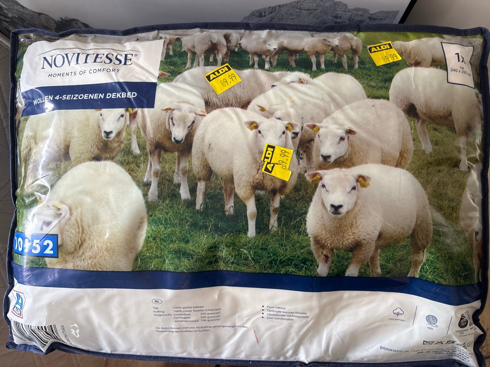 Nieuw Novitesse Wollen 4-seizoenen dekbed 240x220 cm, Ophalen of Verzenden, Nieuw, Deken of Dekbed
