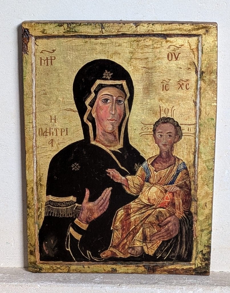 Icoon Maria met kind, Skopje 15e eeuw (geen origineel), Antiek en Kunst, Verzenden