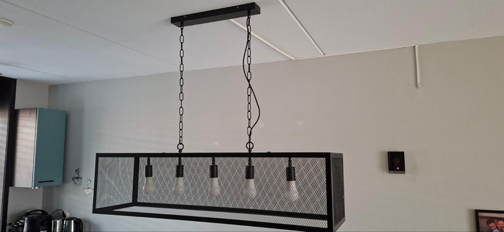Industriële hanglamp, Huis en Inrichting, Lampen | Hanglampen, Ophalen, Metaal, 75 cm of meer