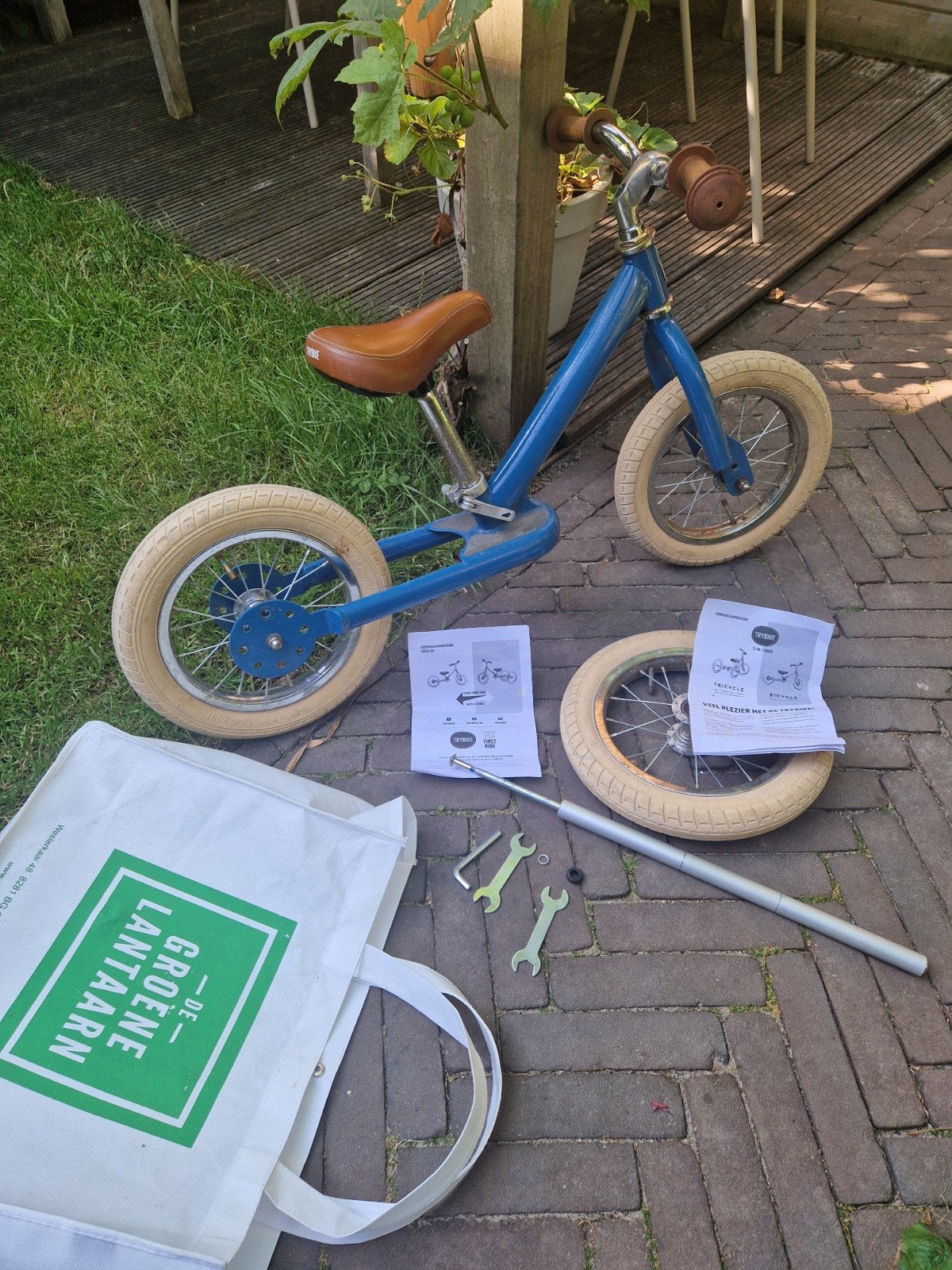 Trybike 2-in-1 loopfiets blauw - driewieler/tweewieler, Ophalen, Gebruikt, Loopfiets