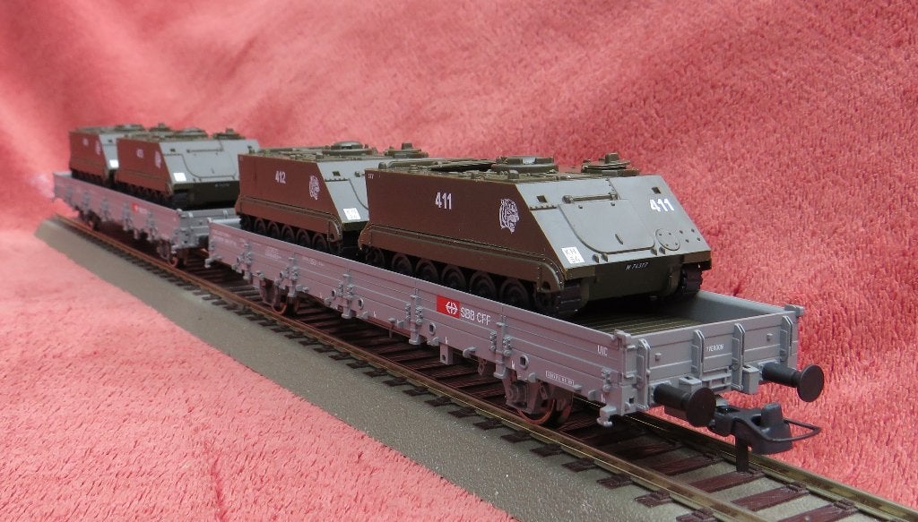 Roco 45953. SBB set rongenwagens met pantserwagens, Hobby en Vrije tijd, Gelijkstroom, Ophalen of Verzenden, Roco, Nieuw