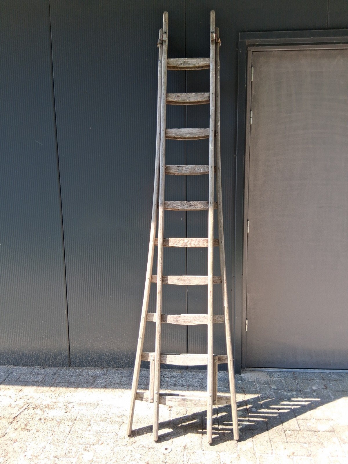 Houten ladder 2  10 treden., Doe-het-zelf en Verbouw, Ladders en Trappen, Ophalen, Gebruikt