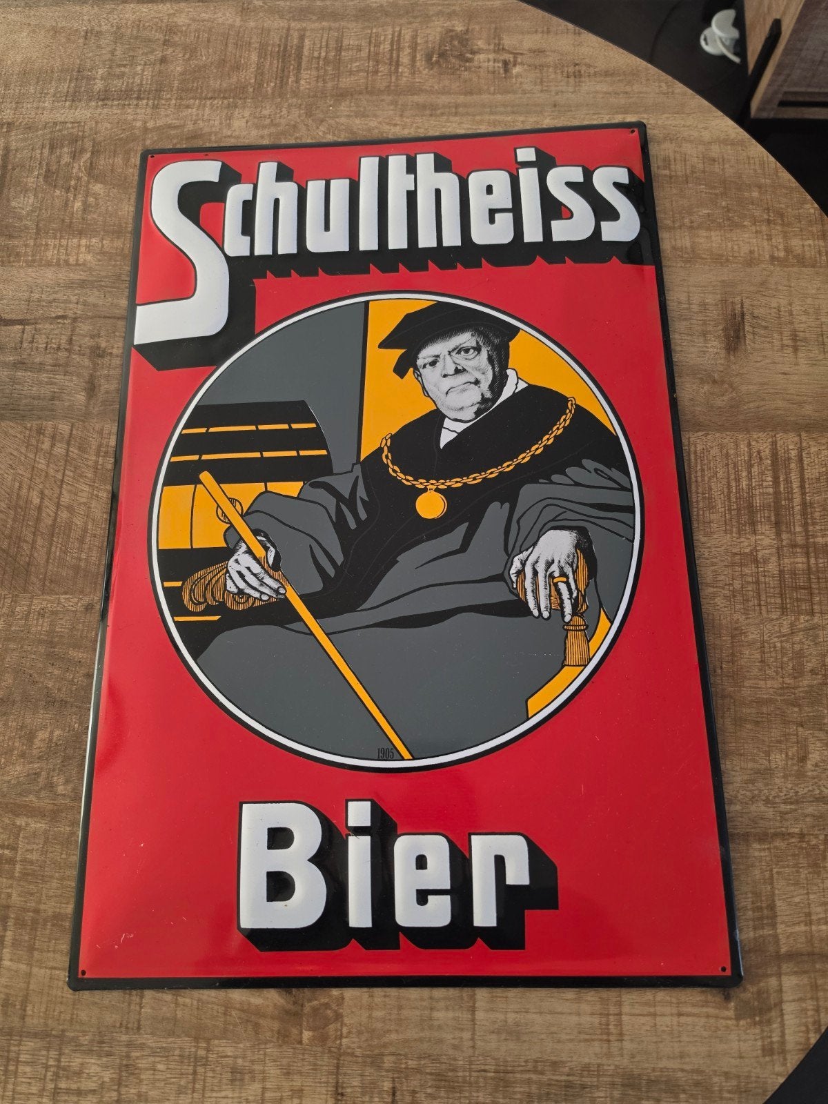 Reclamebord Schultheiss Bier - Man Cave Decoratie 39x59 cm, Ophalen