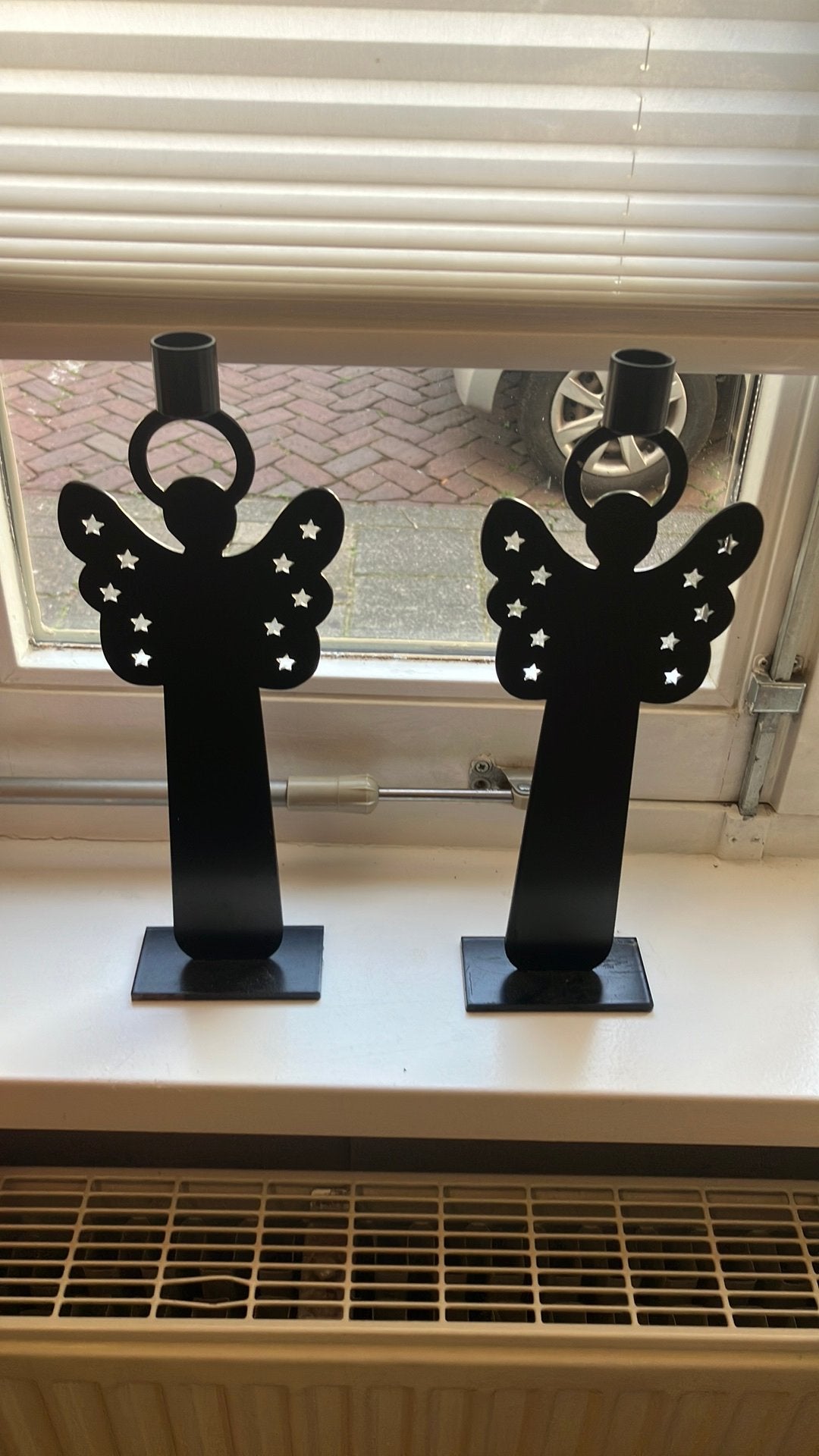 Kerstkandelaars pols potten 2 x zwart, Ophalen of Verzenden, Zwart, Metaal