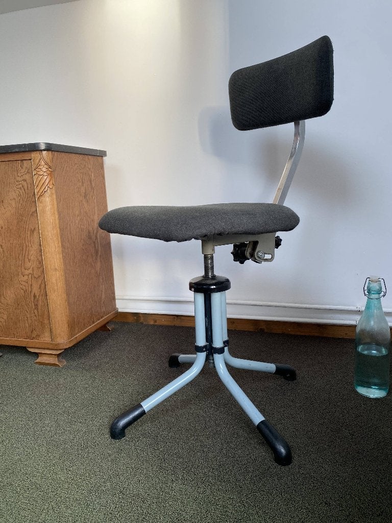 Gispen 'Model 360' Vintage Stoel | Verstelbaar, Metaal, Ophalen of Verzenden, Zo goed als nieuw, Vintage retro industrieel design dutch midcentury modern gispen