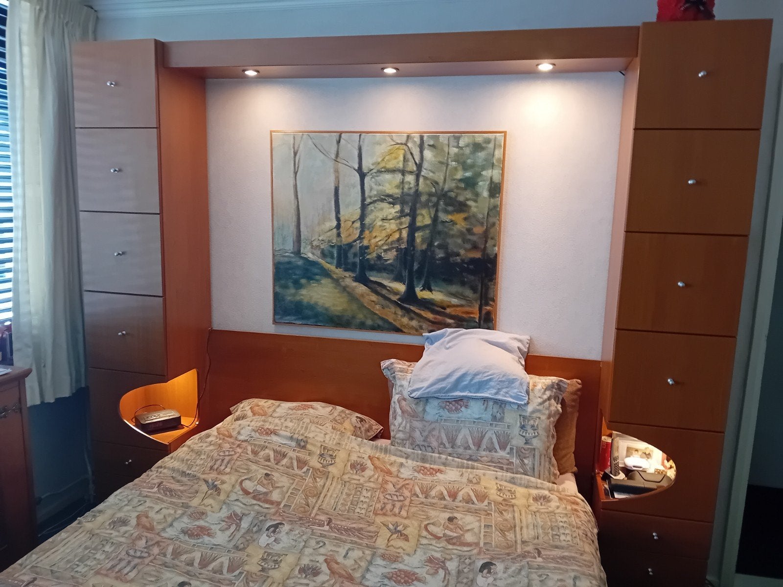 Gratis complete bed met kastjes en Verlichting, Gebruikt, Tweepersoons, Ophalen of Verzenden, 200 cm