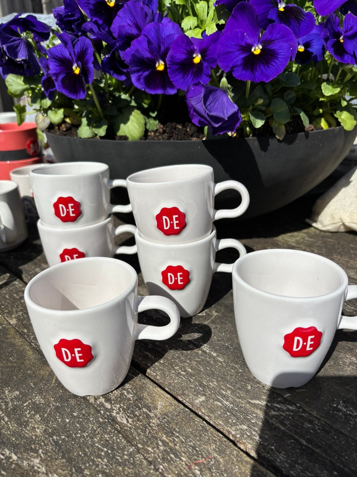 Douwe egberts 6 x witte senseo mokken rood zegel royal raja, Verzenden