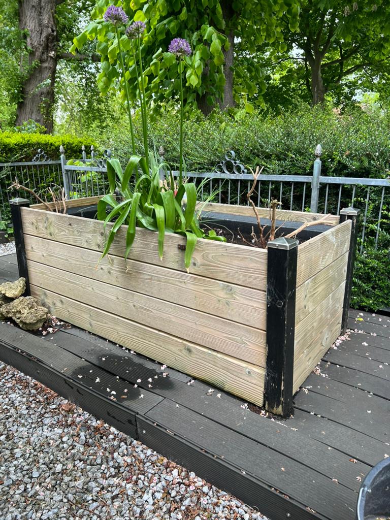 Knappe rechthoekige plantenbak met evt. nog wat aarde, Ophalen, Gebruikt, 60 cm of meer, Rechthoekig