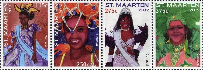 St Maarten 75/8 postfris Carnaval 2012, Postzegels en Munten, Postzegels | Nederlandse Antillen en Aruba, Ophalen of Verzenden
