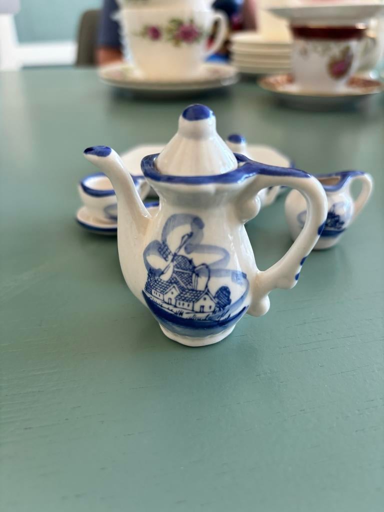 Mini Delfts Blauw Thee Serviesje - Compleet Setje, Ophalen of Verzenden