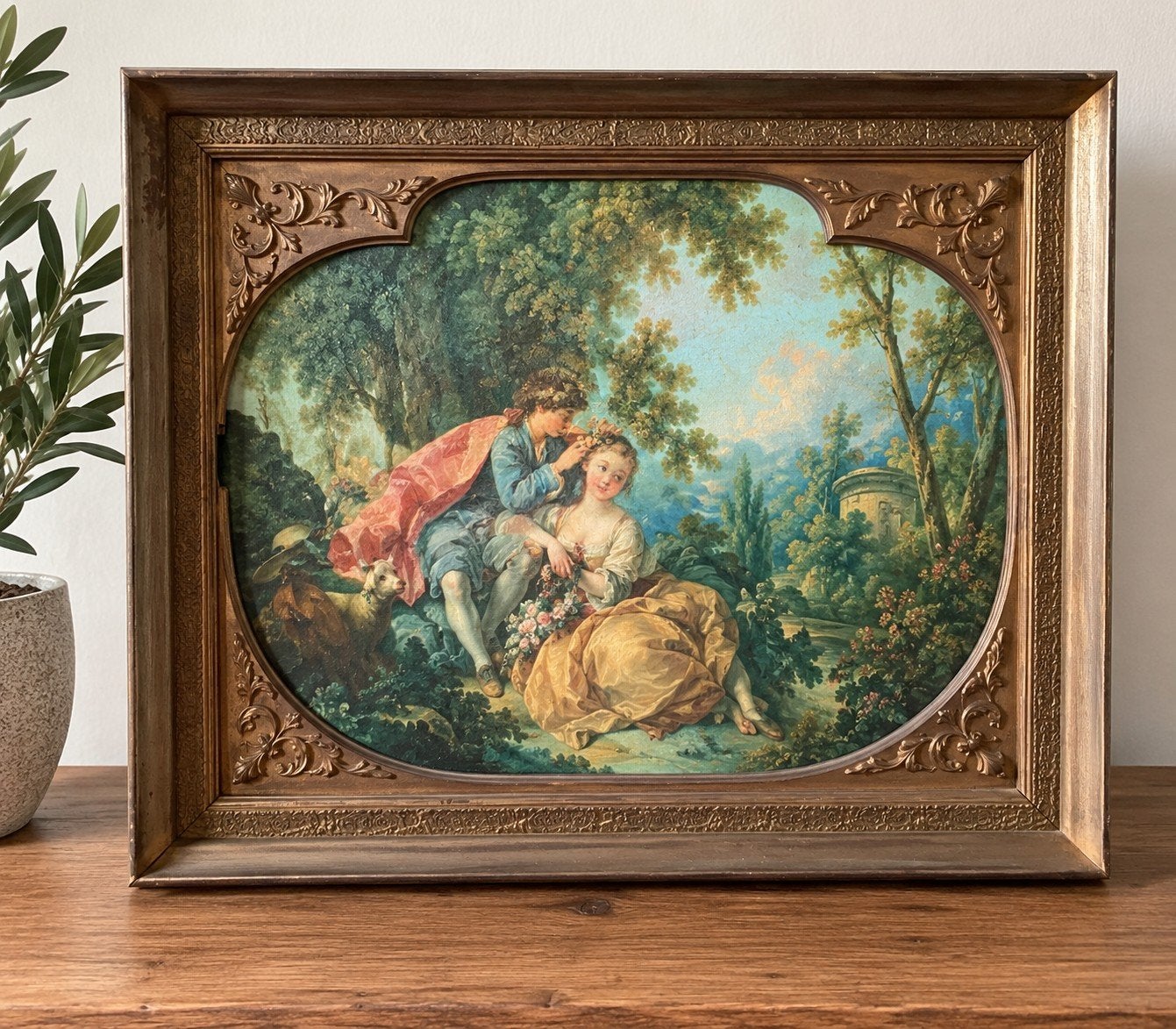 Handgeschilderd olieverfschilderij op doek – Rococo / Bouche, Ophalen