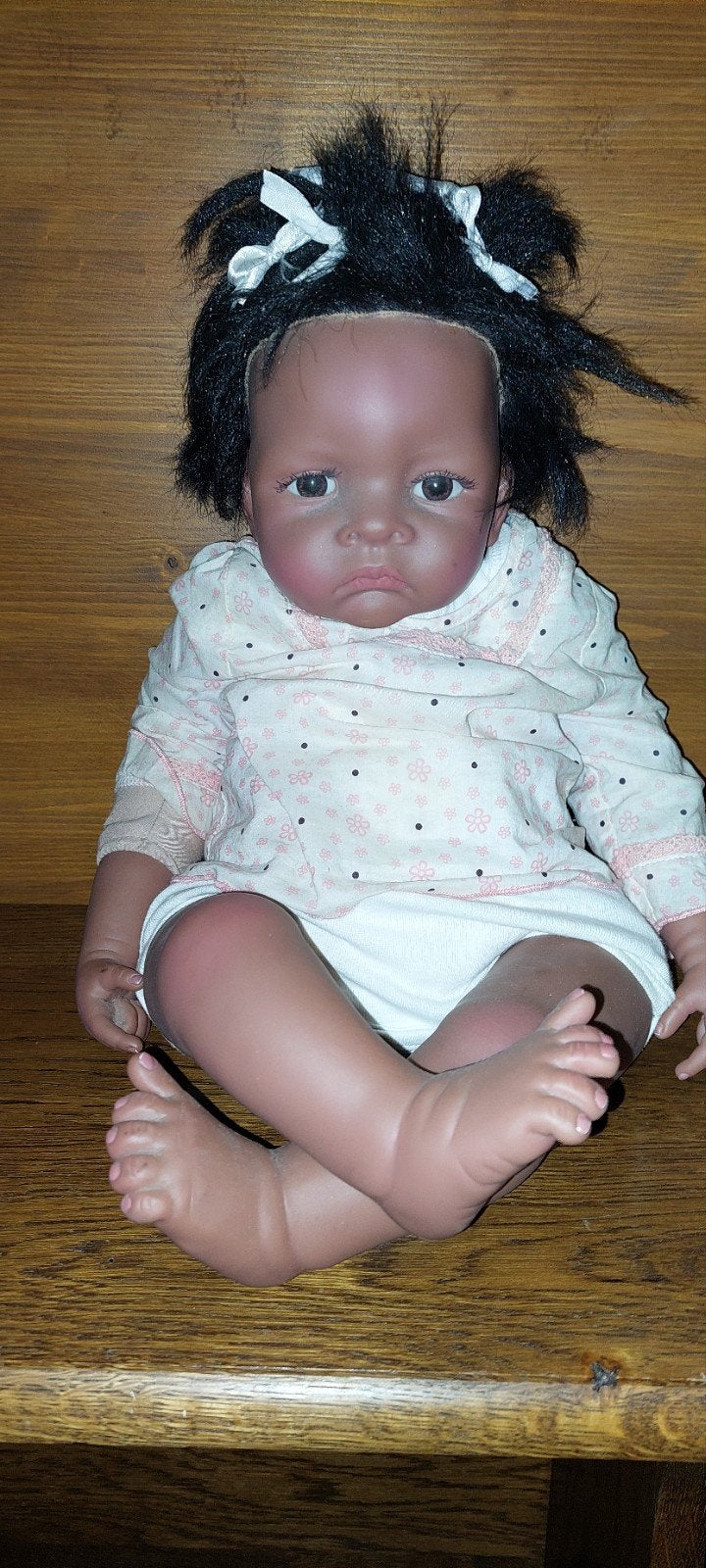 Realistische Reborn Babypop - Donkere Huidskleur, Ophalen, Zo goed als nieuw, Babypop