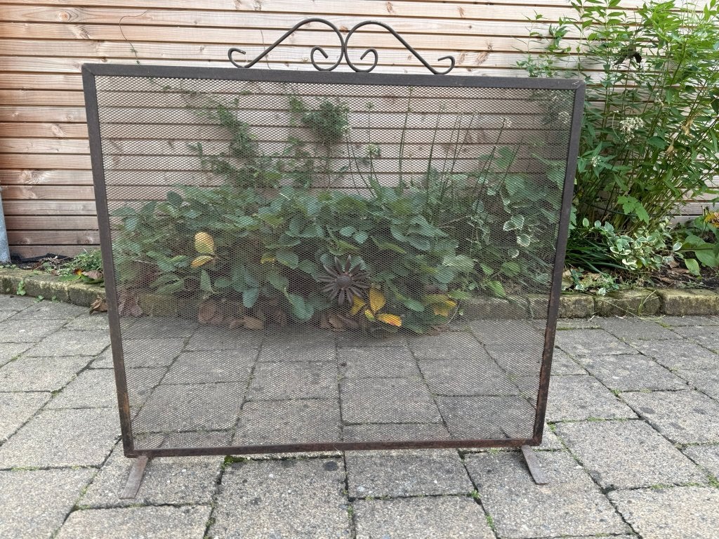 Haardscherm - 70 breed, 60 hoog, Ophalen, Gebruikt, Inbouwhaard, Houthaard