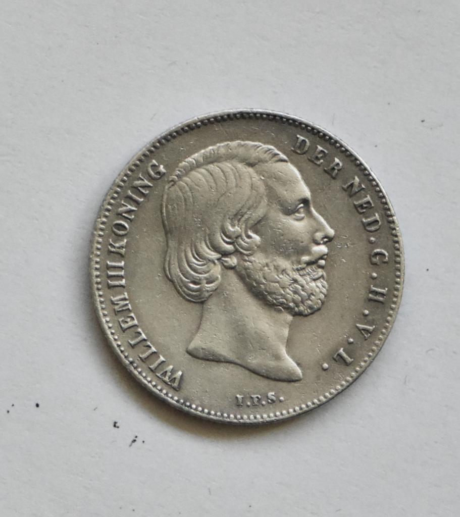 ½  gulden 1857 koning Willem 3 ZFR, ½ gulden, Koning Willem III, Verzenden, Zilver