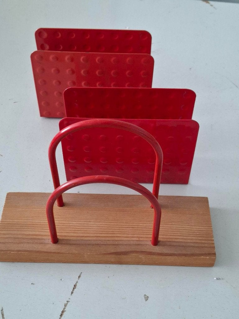 3x vintage brievenstandaard post- servethouder Hema retro, Verzamelen, Retro, Ophalen of Verzenden, Huis en Inrichting