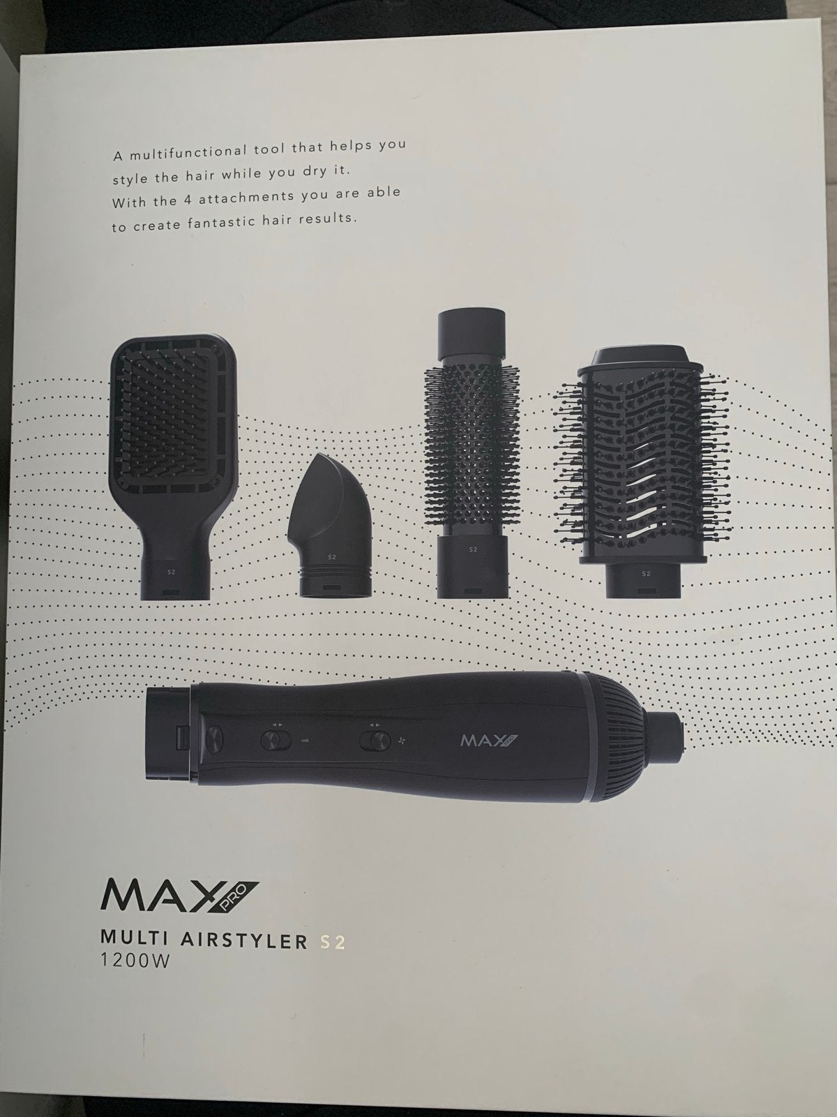 MAX PRO Multi Airstyler S2 1200W - Multifunctionele Föhnbors, Ophalen, Zo goed als nieuw, Haarverzorging