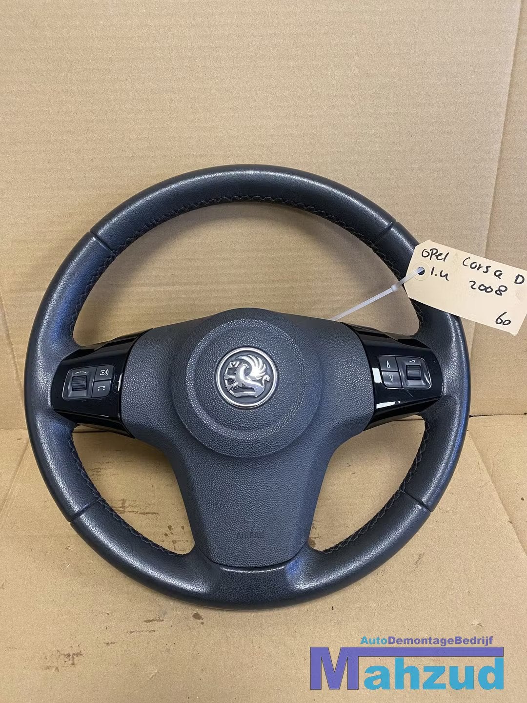 OPEL CORSA D LEER LEDER STUUR stuurwiel met airbag, Auto-onderdelen, Besturing, Gebruikt, Opel Automobile GmbH, Ophalen of Verzenden