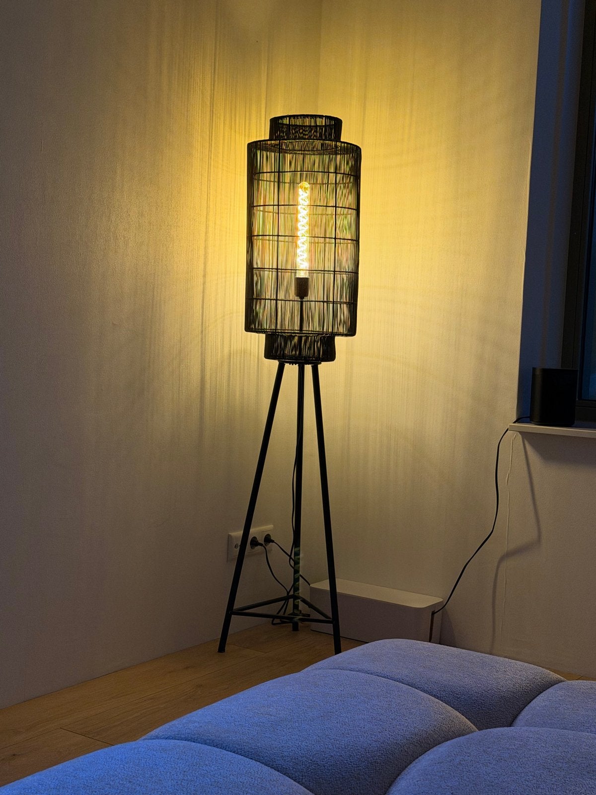 Light & Living vloerlamp Gruaro - Zwart metaal, Zo goed als nieuw, Metaal, 150 tot 200 cm, E27 (groot)