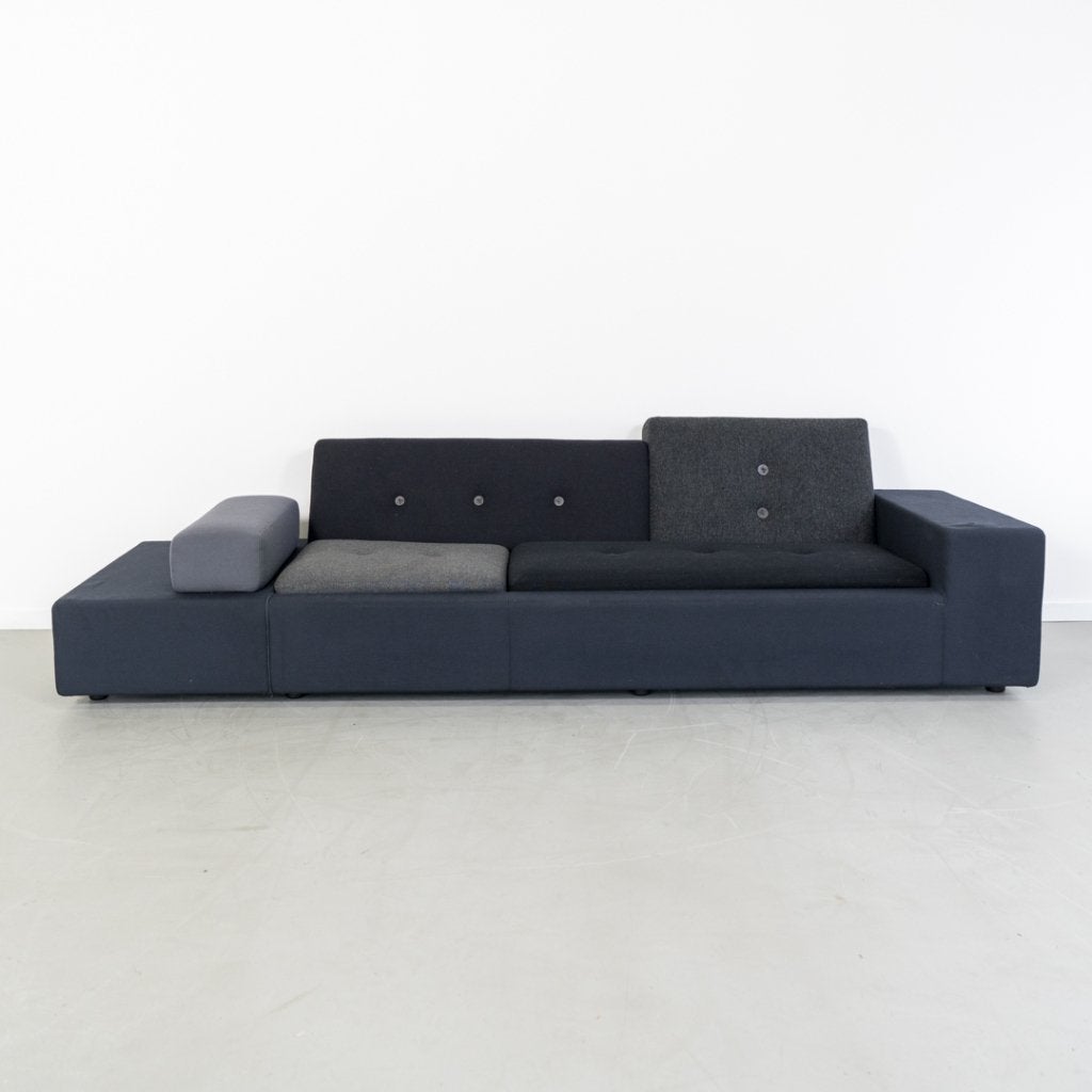1 Vitra Hella Jongerius Poldersofa XL Zwart Mix, Huis en Inrichting, Banken | Bankstellen, Nieuw, Rechte bank, Vierpersoons of meer