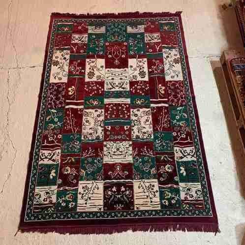Vintage woonkleed grand foulard patchwork look 238/158, Huis en Inrichting, Woonaccessoires | Plaids en Woondekens, Gebruikt, Etten-Leur