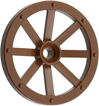 Lego Brown Wheel Wagon Large 33mm D., Hole Round for Wheels, Gebruikt, Overige thema's, Lego, Ophalen of Verzenden