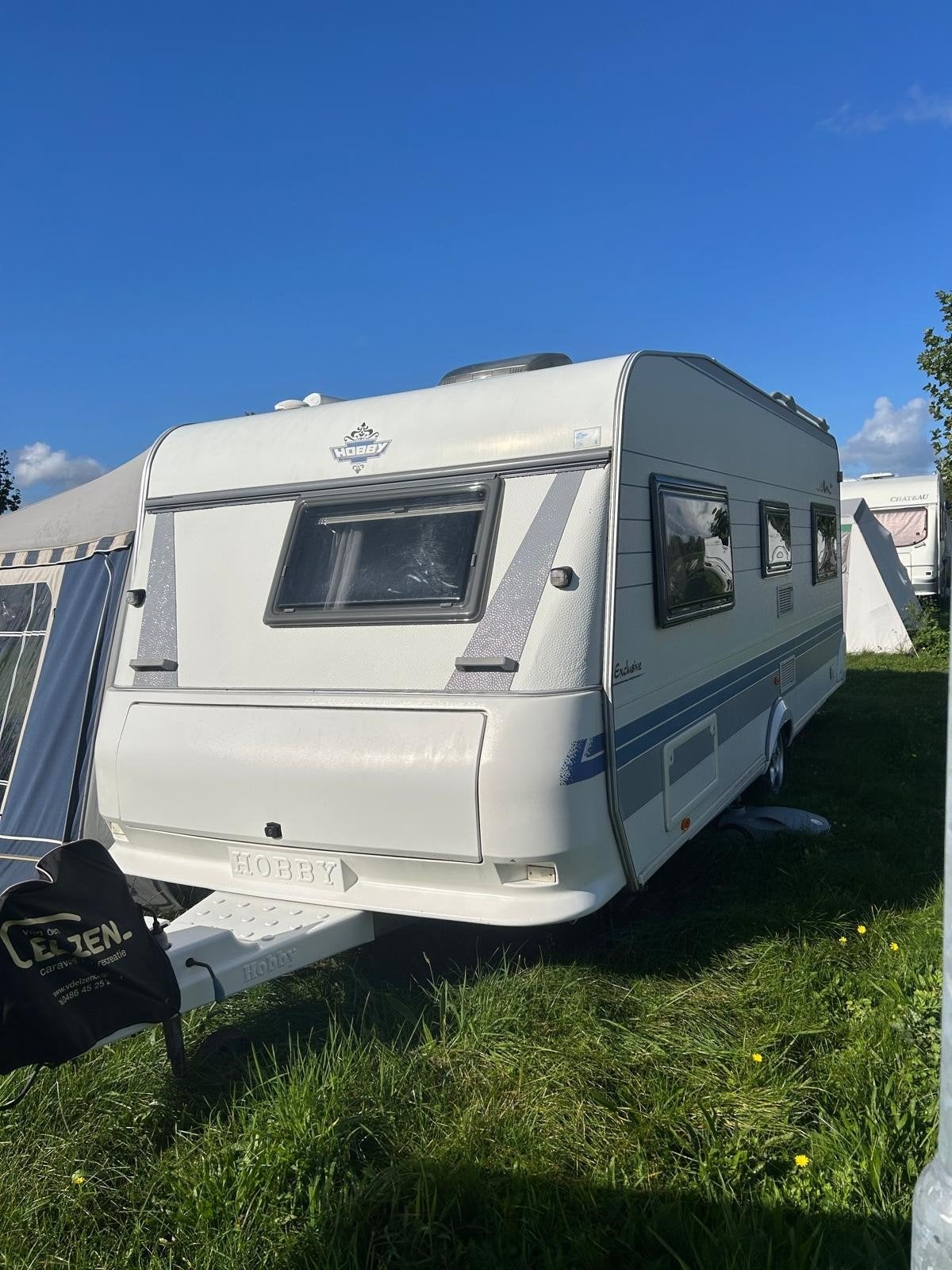 Hobby 24, rondzit,  vast bed,  Thule luifel, Vast bed, Rondzit, Hobby, Particulier