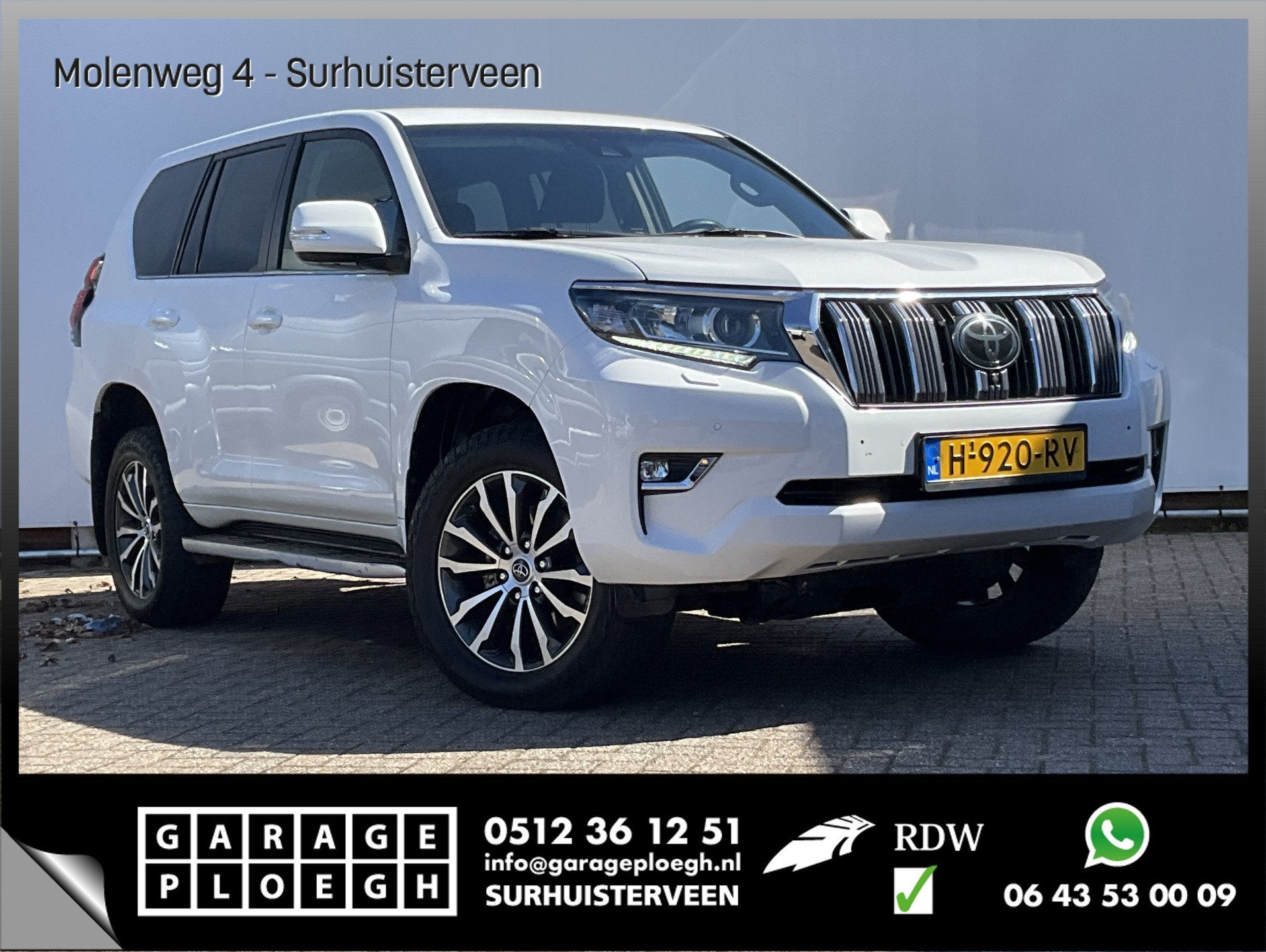 Toyota Land Cruiser 5-Pers 2.8 D-4D Professional 5p. 360 L, Euro 6, 4 cilinders, 3000 kg, Wit