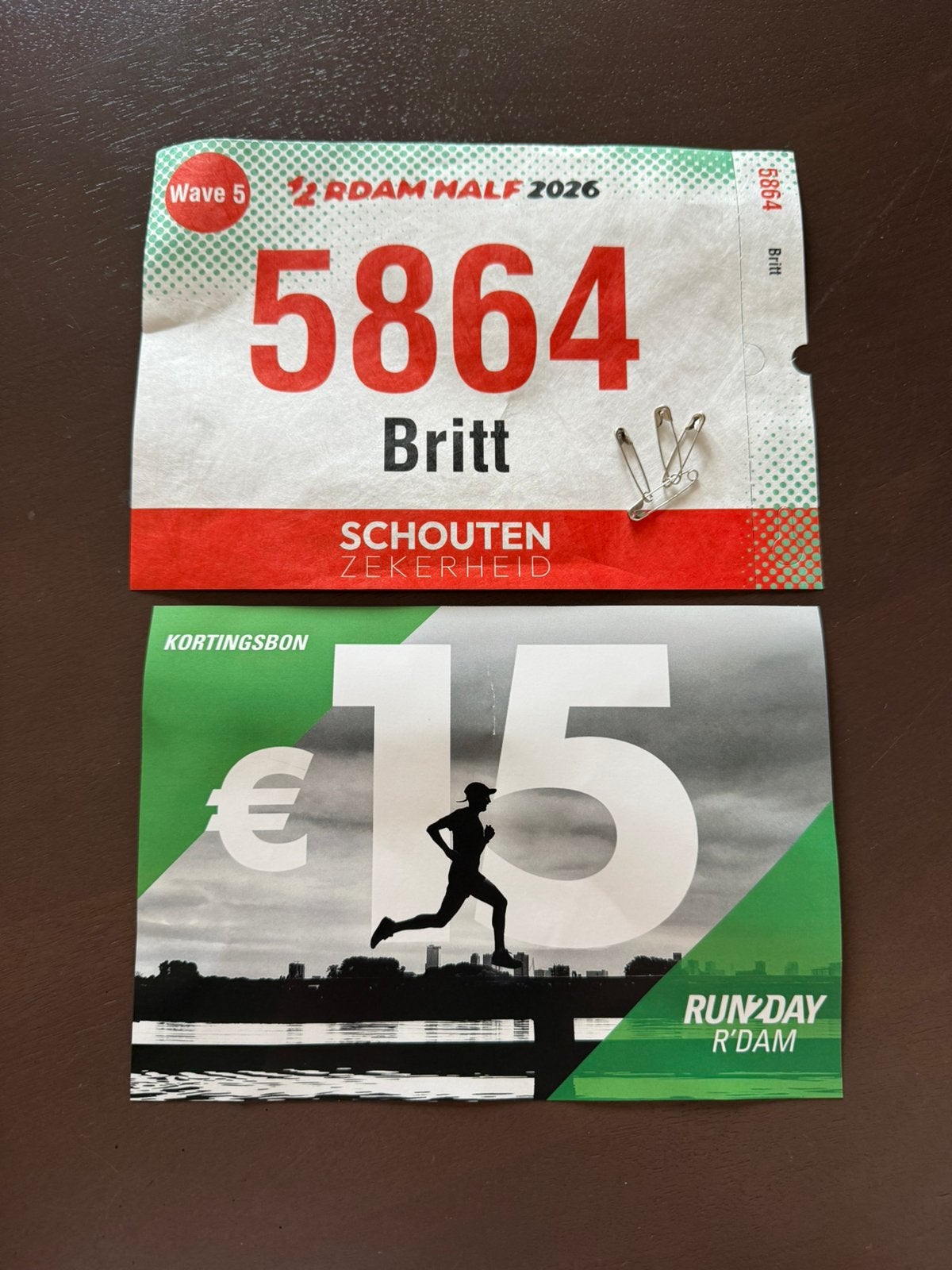 Startbewijs Rotterdam Half + kortingsbon, Tickets en Kaartjes, Eén persoon, September