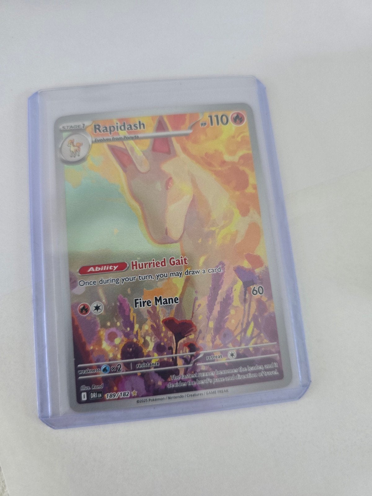 Pokémon Rapidash V 189/192 - Nieuw in hoes, Ophalen of Verzenden, Nieuw, Losse kaart
