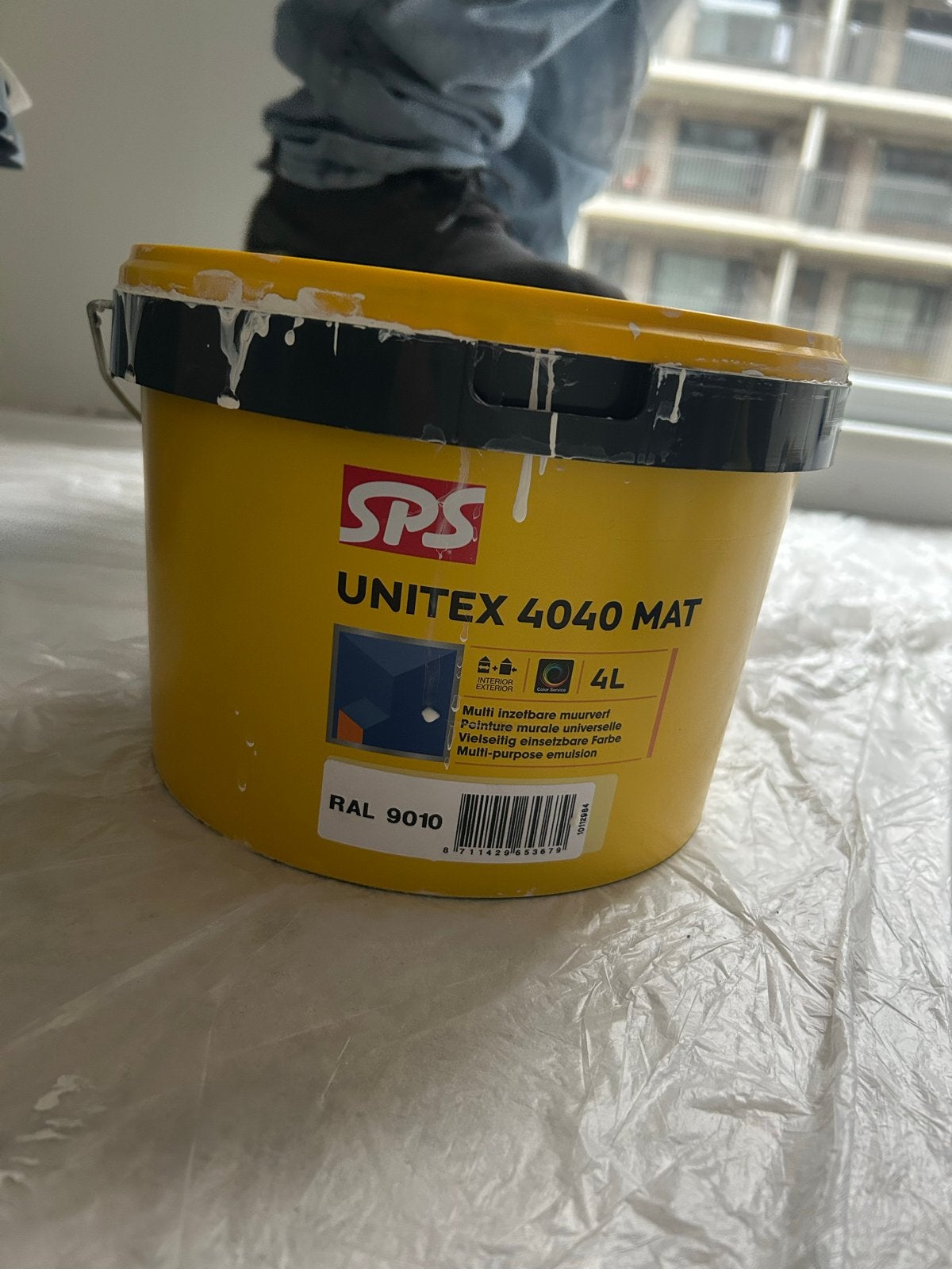 SPS Unitex 4040 Mat Verf RAL 9010 - Meer dan de helft over, Ophalen, Gebruikt, Wit, Verf