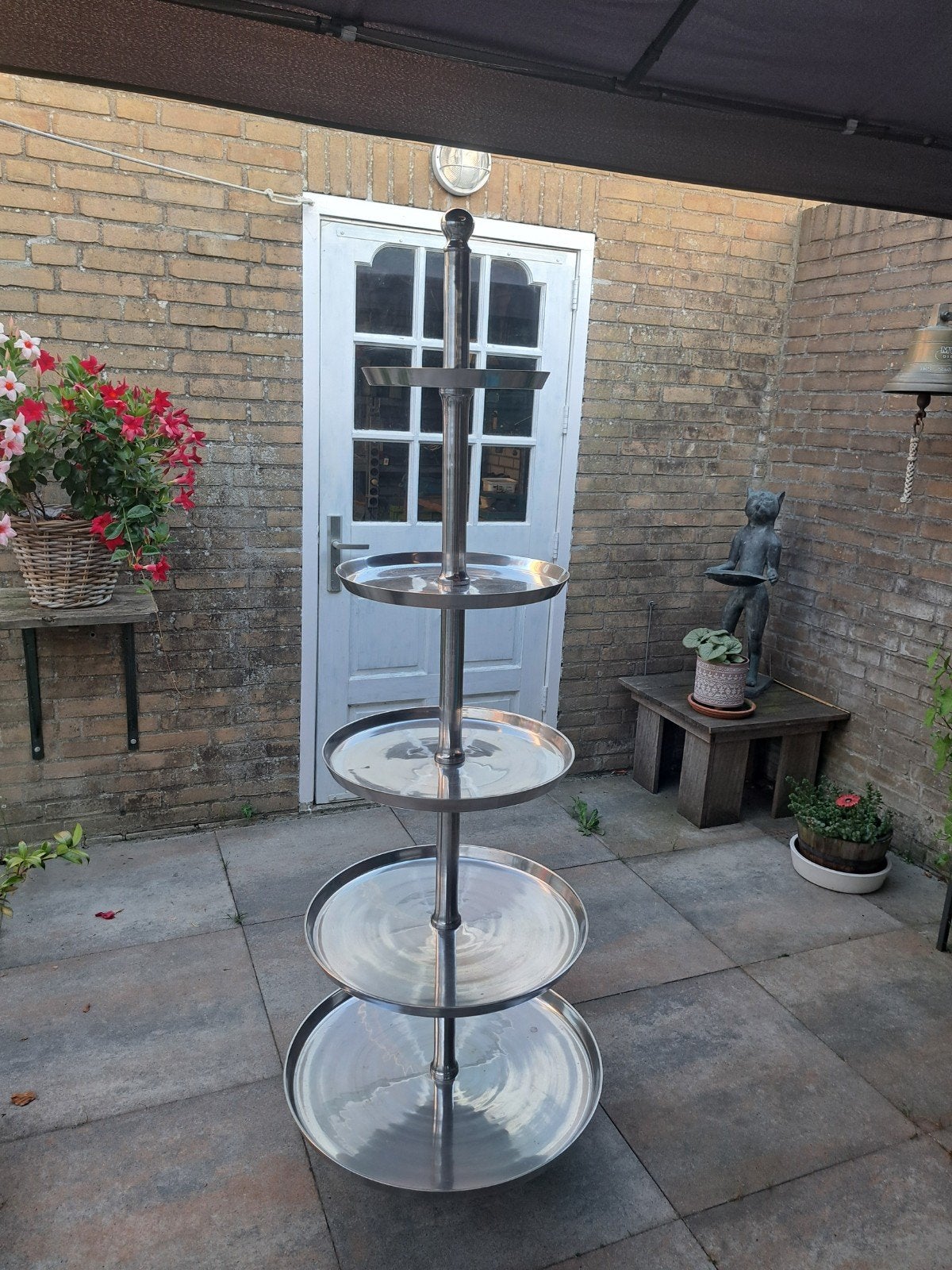 Etagere aluminium, Huis en Inrichting, Ophalen, Etagère, Metaal, Gebruikt