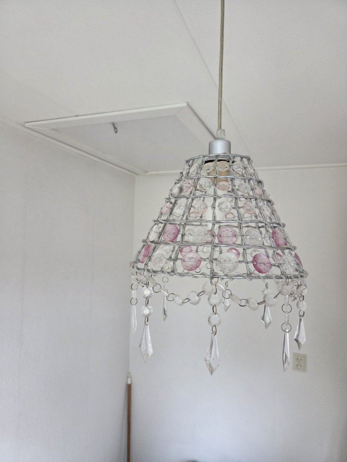 Hanglamp roze, Ophalen of Verzenden, Zo goed als nieuw, Ophangbaar, Lamp