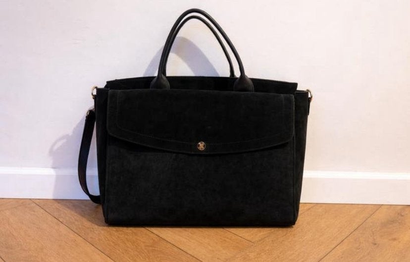Zwarte suède handtas - Anna Field, Ophalen of Verzenden, Zo goed als nieuw, Zwart, Handtas